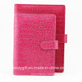 Red Crocodile Leather Ring Binder Planner Agenda Agenda Agenda